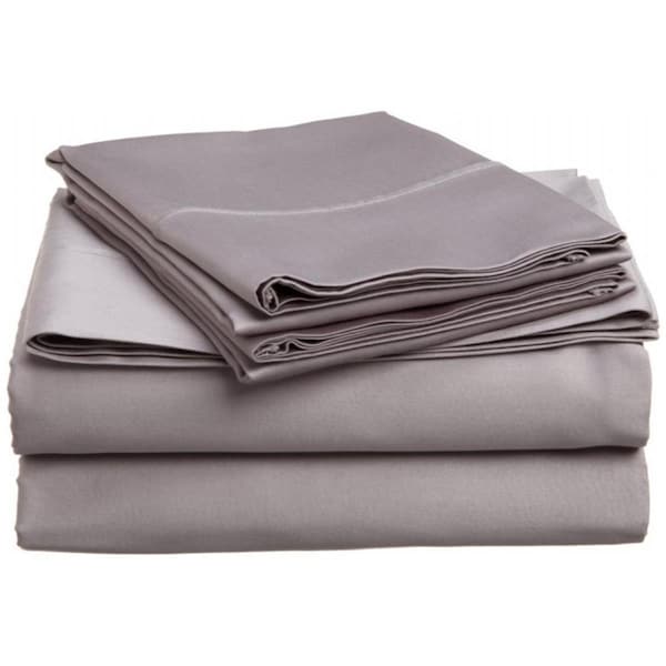 Impressions By Luxor Treasures 400 Thread Count Egyptian Cotton California King Sheet Set Solid Grey 400CKSH SLGR - main